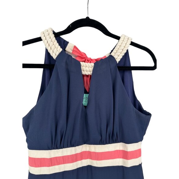 Judith March Maxi Dress Womens Size‎ Large Rope Neck Tie Band Ruffle Boho - Picture 2 of 13